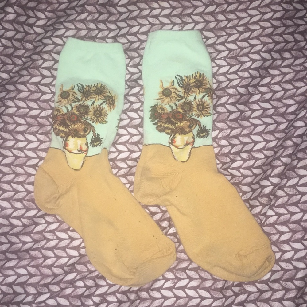 4 for 20$ sunflower art socks